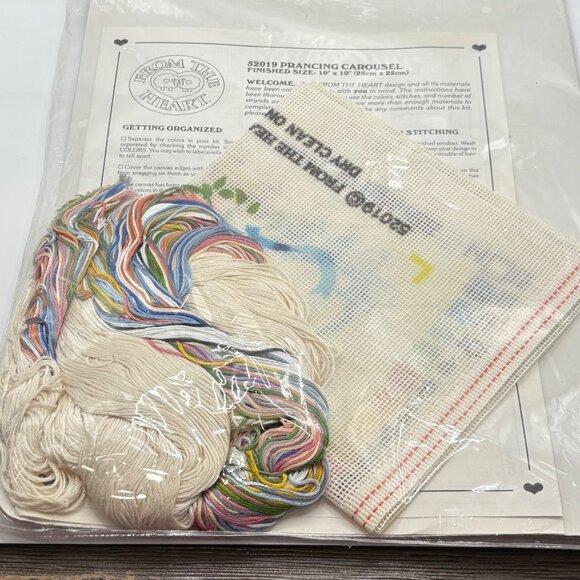 Prancing Carousel Needlepoint Kit By Linda Williams 10"x10" #52019 - Picture 6 of 6